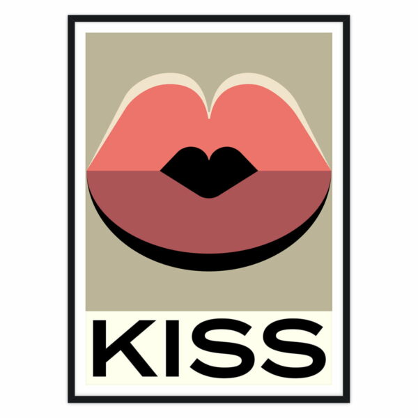 artvoll - Kiss No.1 Poster mit Rahmen