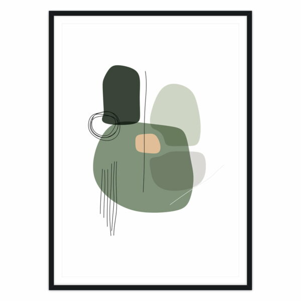 artvoll - Shapes No. 1 Grass Poster mit Rahmen