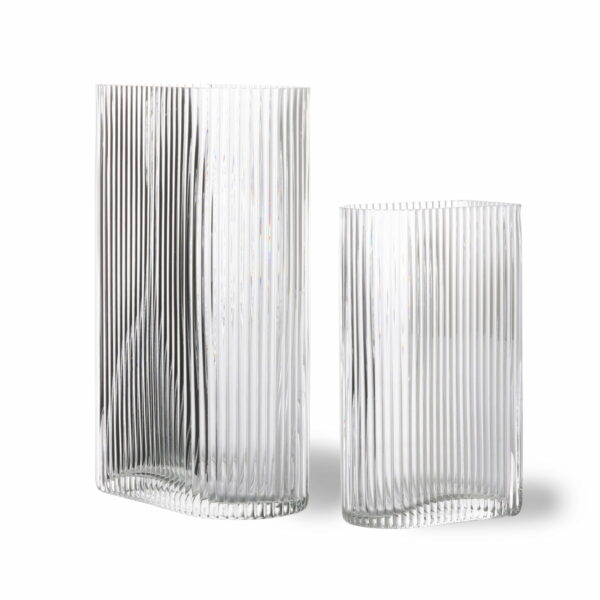 HKliving - Ribbed Glas-Vase