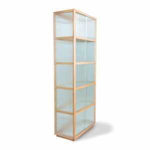 HKliving - Vitrine aus Holz mit geripptem Glas