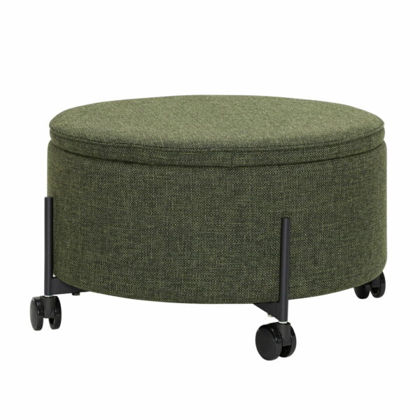 Hübsch Interior - Contain Pouf mit Rollen large Ø 66 x 37 cm