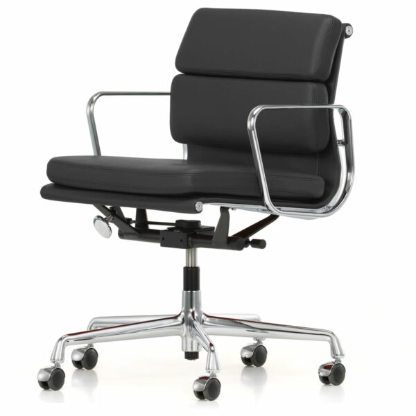 Vitra - EA 217 Soft Pad Bürostuhl Chrom mit Armlehnen